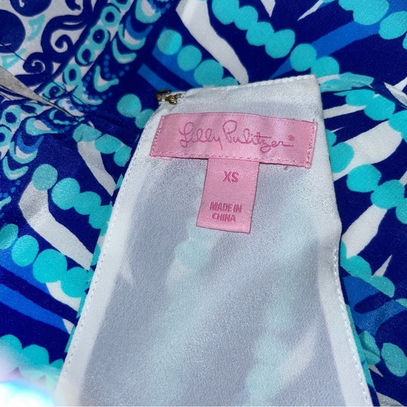 Lilly Pulitzer Silk Samba Top Santorini Blue Size XS - Picture 6 of 6